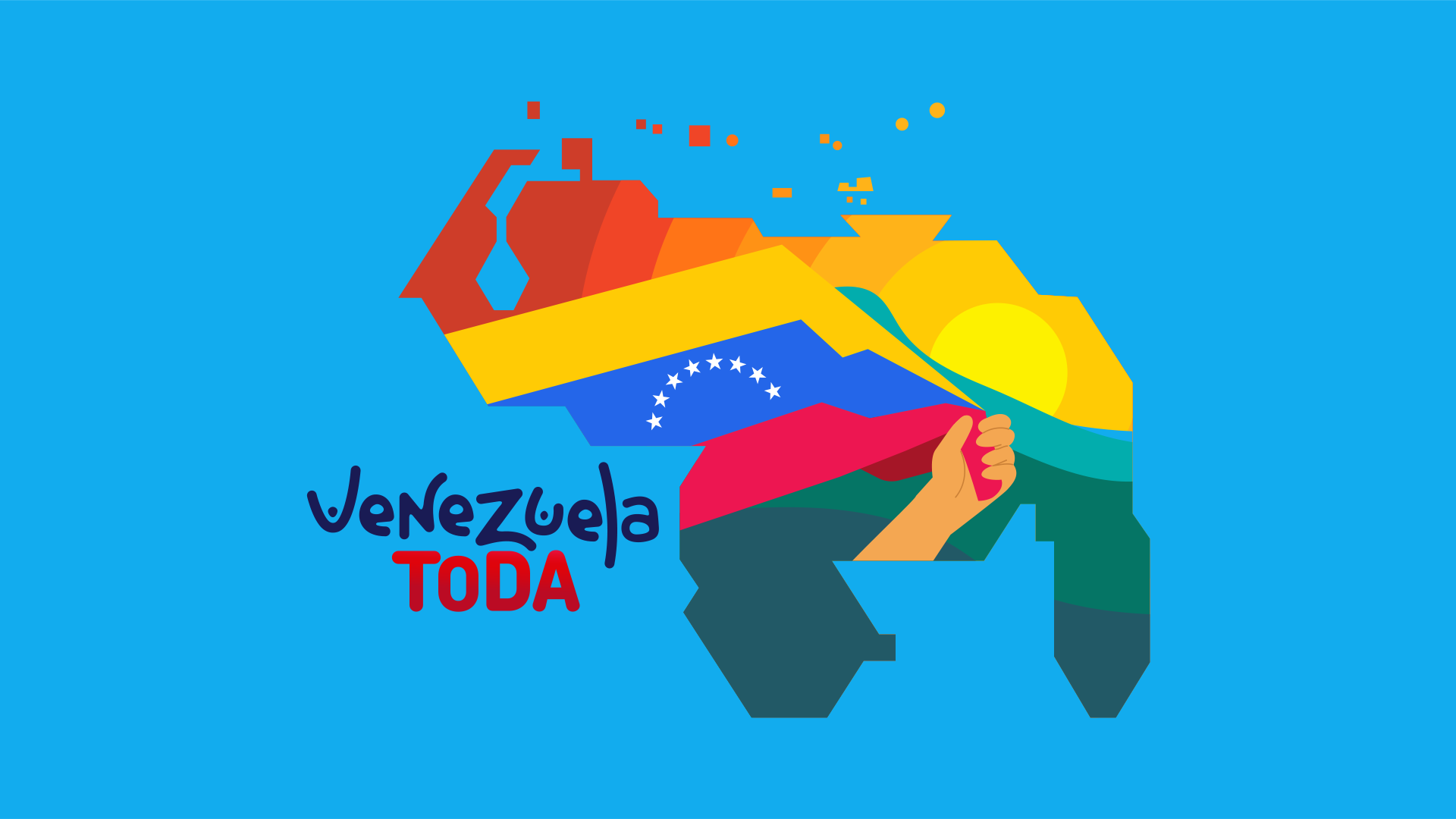 Venezuela Toda - mapa bandera Backing 1