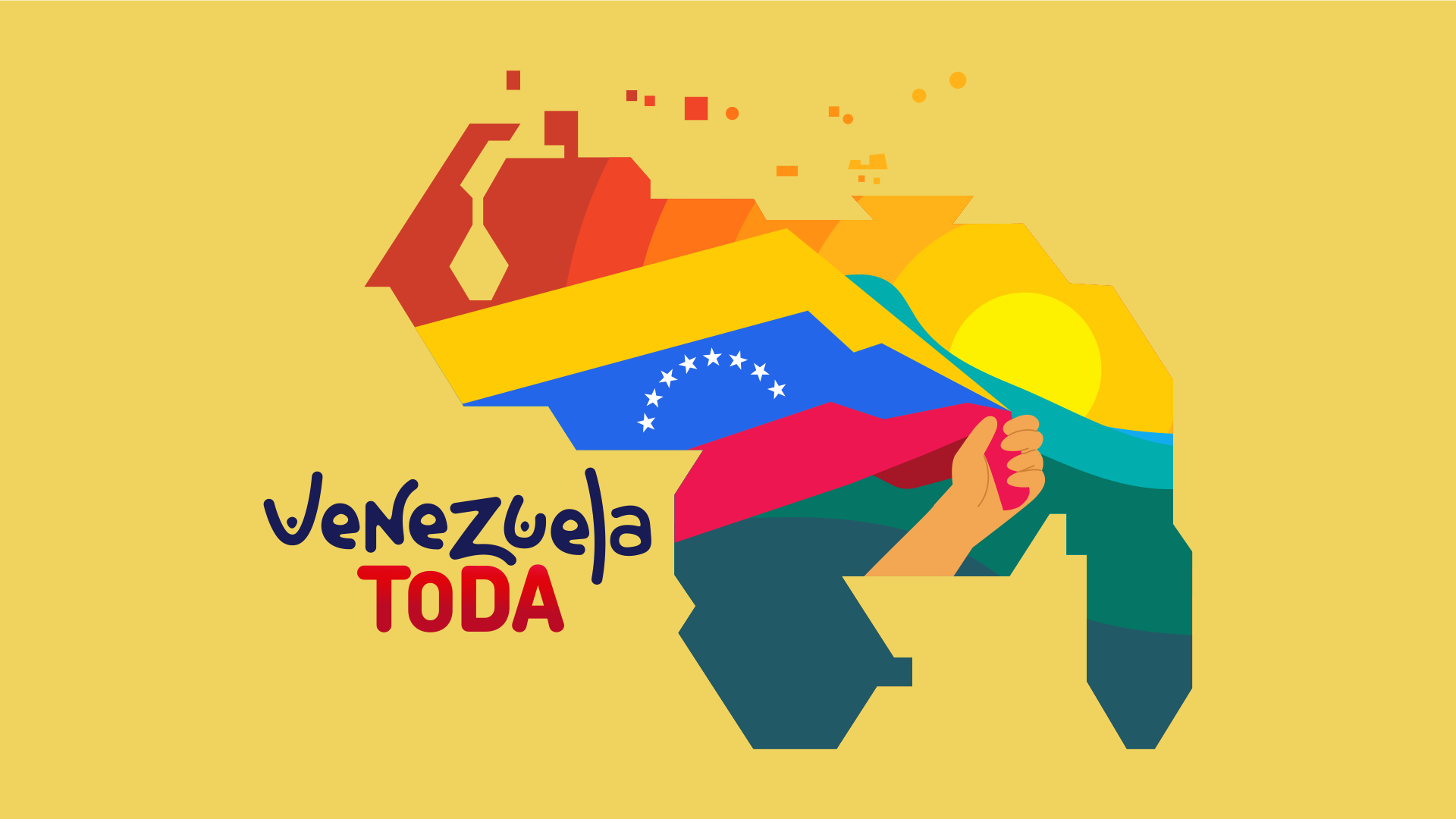 Venezuela Toda - mapa bandera Backing